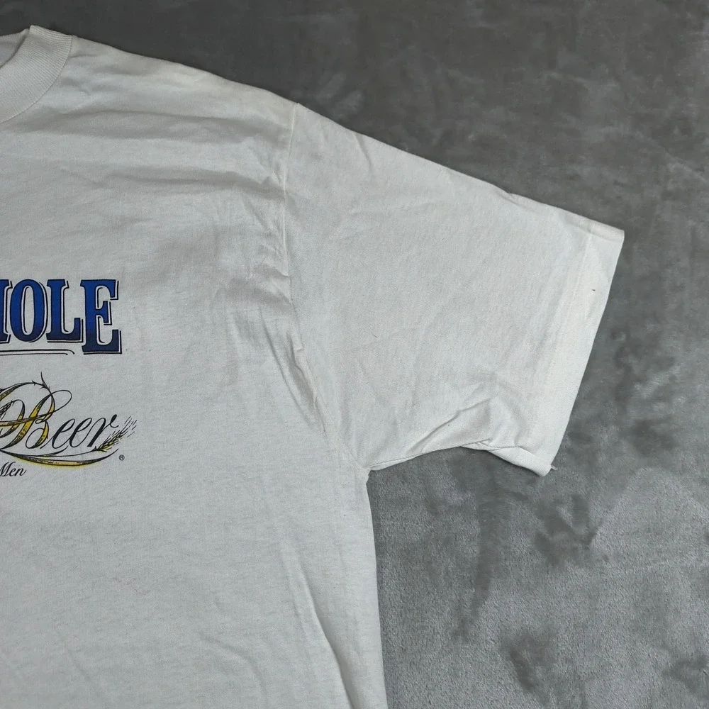 Vintage Jackson Hole Draft Beer Shirt Mens XL White Miller Single Stitch USA 80s